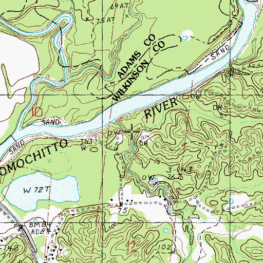 Topographic Map of West Possum Corner Oil Field, MS