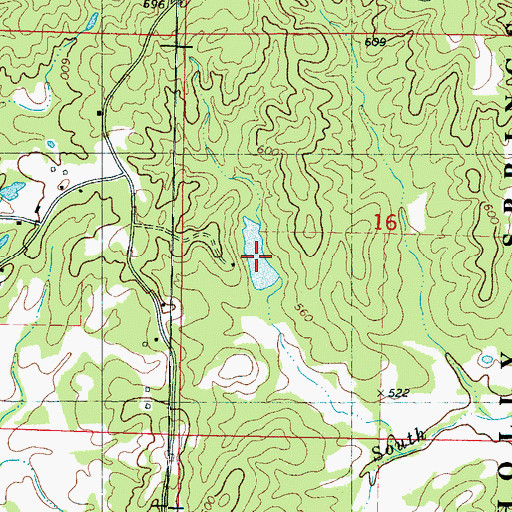 Topographic Map of Oak Grove Lake, MS