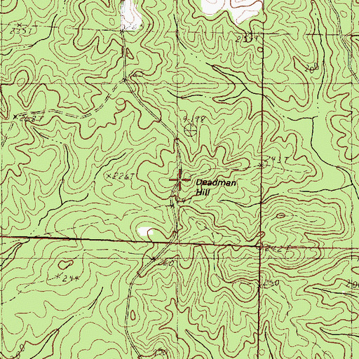 Topographic Map of Deadman Hill, MS