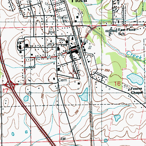 Topographic Map of Church of God of Prophecy, MS