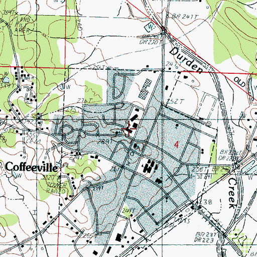 Topographic Map of Coffeeville Elementary School, MS