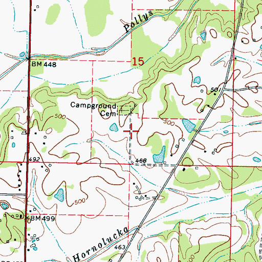 Topographic Map of Campground (historical), MS