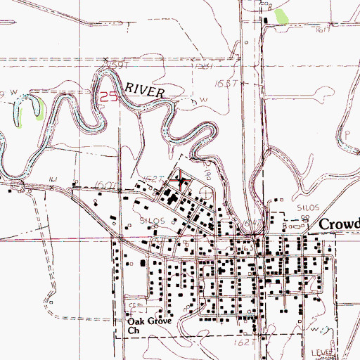 Topographic Map of Crowder Elementary School, MS