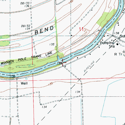 Topographic Map of Beverly Landing (historical), MS
