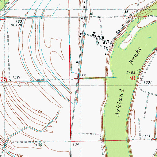 Topographic Map of Hydro (historical), MS