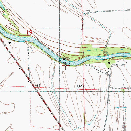 Topographic Map of Melrose Landing (historical), MS