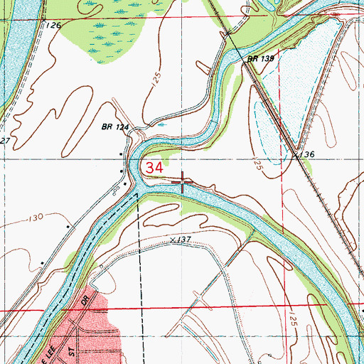 Topographic Map of Point Leflore Landing (historical), MS