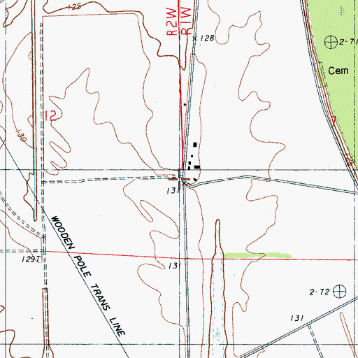 Topographic Map of Rixwood, MS