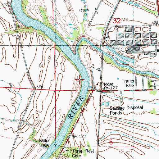 Topographic Map of Roebuck Landing (historical), MS