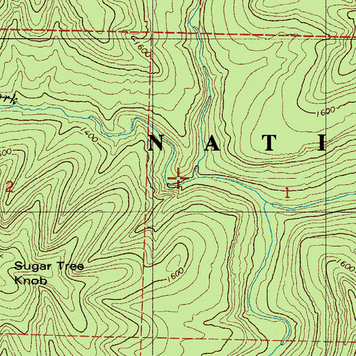 Topographic Map of Big Devils Fork, AR