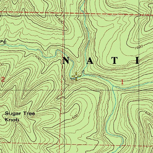 Topographic Map of Big Devils Fork, AR
