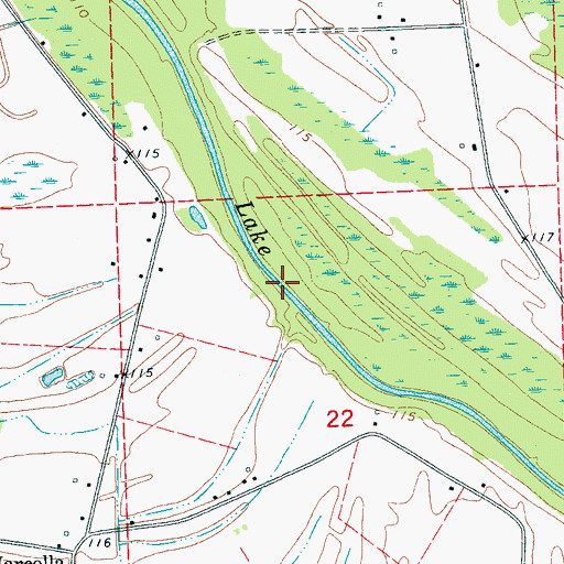 Topographic Map of Thornton Place Landing (historical), MS