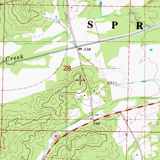 Topographic Map of Caswell (historical), MS