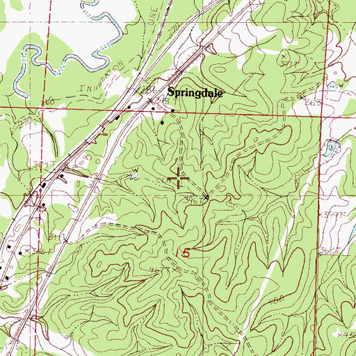Topographic Map of Springdale Cemetery, MS