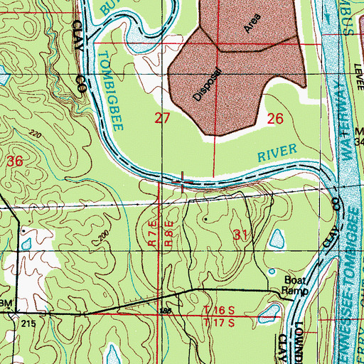 Topographic Map of Colberts Ford, MS