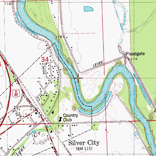 Topographic Map of Griffin Landing (historical), MS