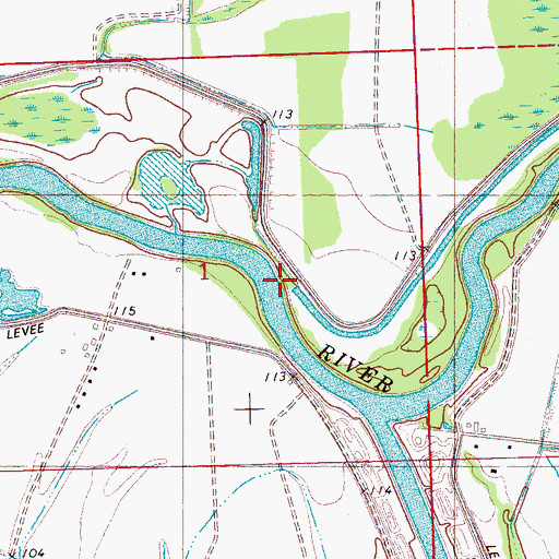 Topographic Map of Wilderness Landing (historical), MS
