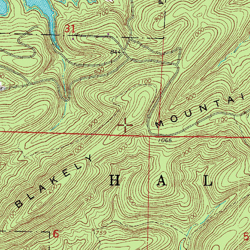 Topographic Map of Blakely Mountain, AR