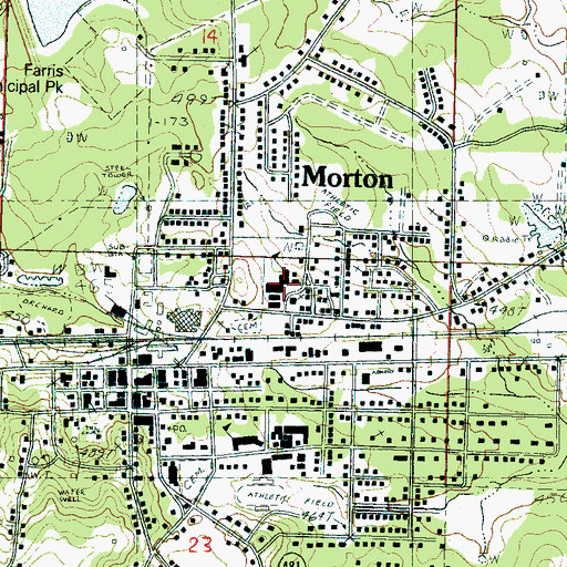 Topographic Map of Morton Junior High School, MS