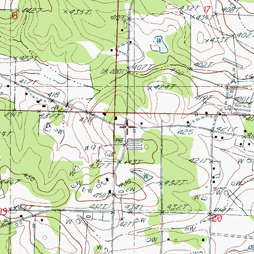 Topographic Map of Wolf, MS