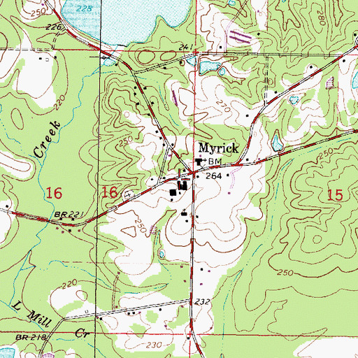 Topographic Map of Myrick Elementary School, MS