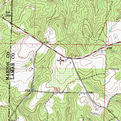 Topographic Map of Hub HIll, MS