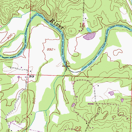Topographic Map of Board Camp Creek, AR