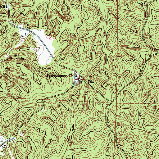 Topographic Map of Providence Cemetery, MS
