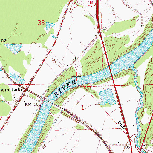 Topographic Map of Ross Landing (historical), MS