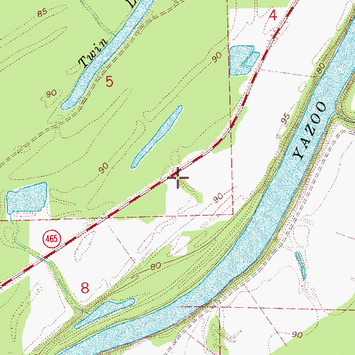 Topographic Map of Thompson Landing (historical), MS