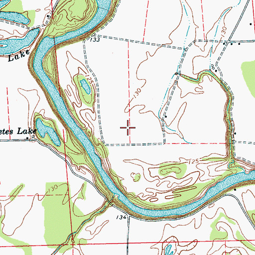 Topographic Map of Big Eddy Bend, MS