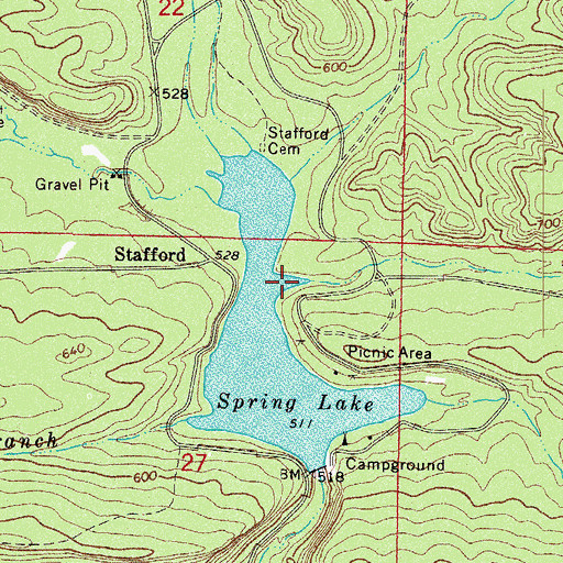 Topographic Map of Box Spring Branch, AR