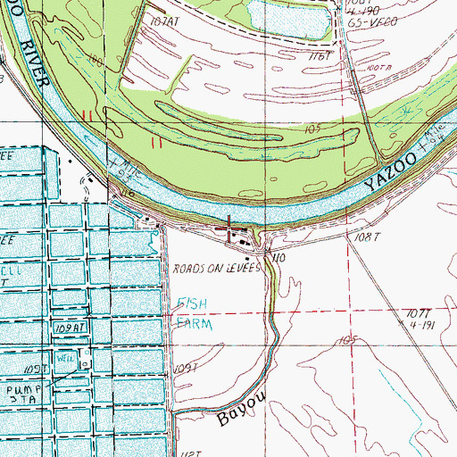 Topographic Map of Dover Landing, MS