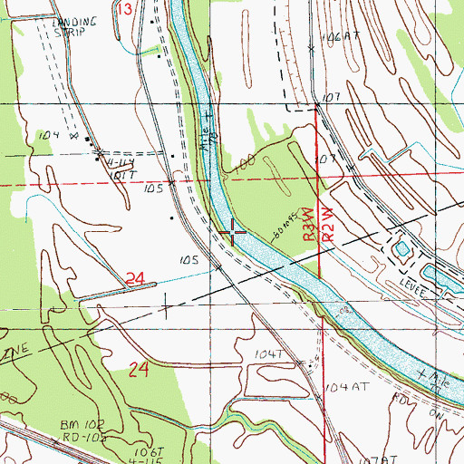 Topographic Map of Gassaway Ferry (historical), MS