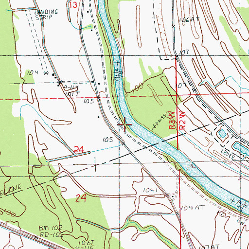 Topographic Map of Gassaway Landing, MS