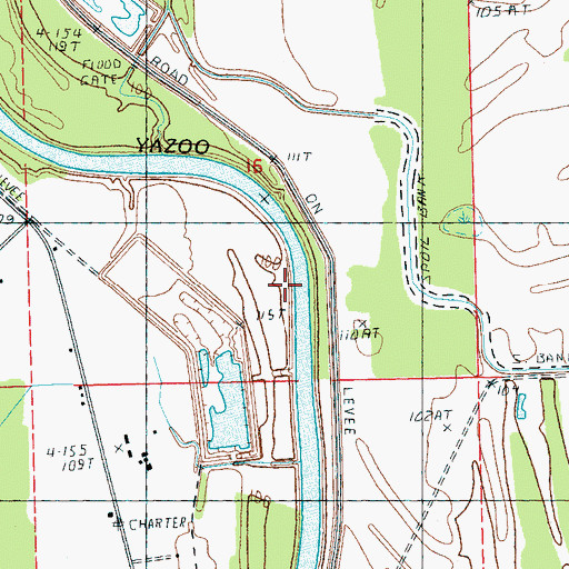 Topographic Map of Hillmans Landing, MS