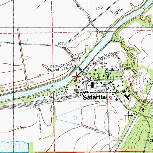 Topographic Map of Richards Bayou Landing, MS