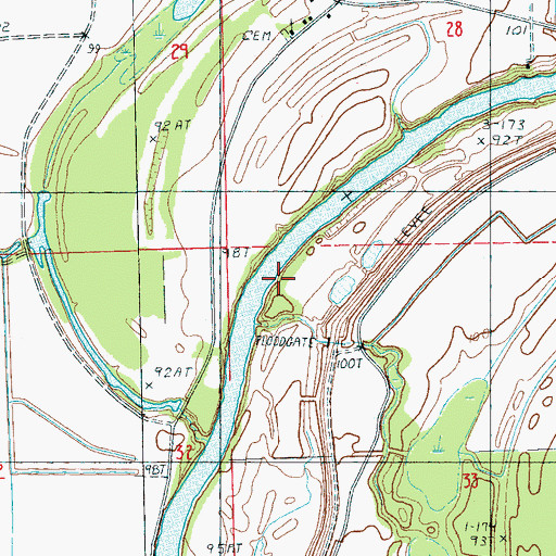 Topographic Map of Upper Hard Times Landing, MS