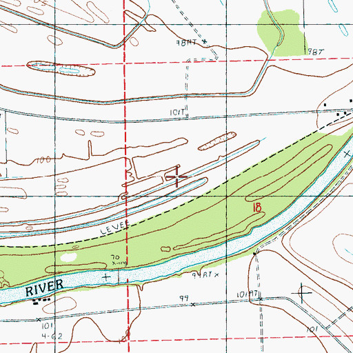 Topographic Map of Wilson and Screws Landing, MS
