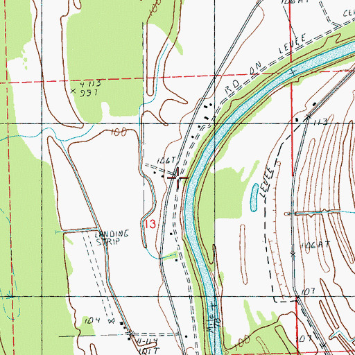 Topographic Map of Wolf Lake Landing, MS
