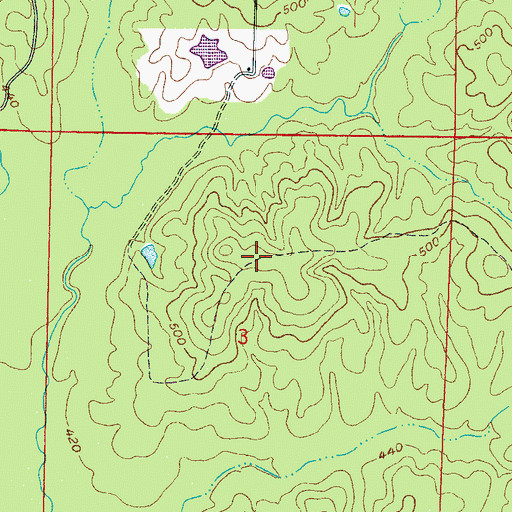 Topographic Map of Bull Mountain, MS