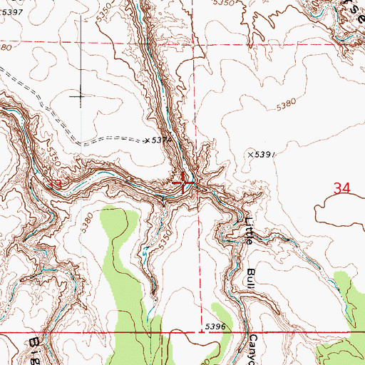 Topographic Map of Little Bull Canyon, AZ