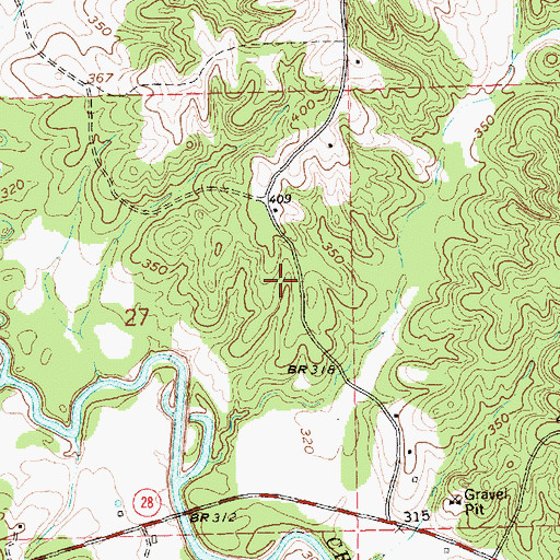 Topographic Map of Coars Springs (historical), MS