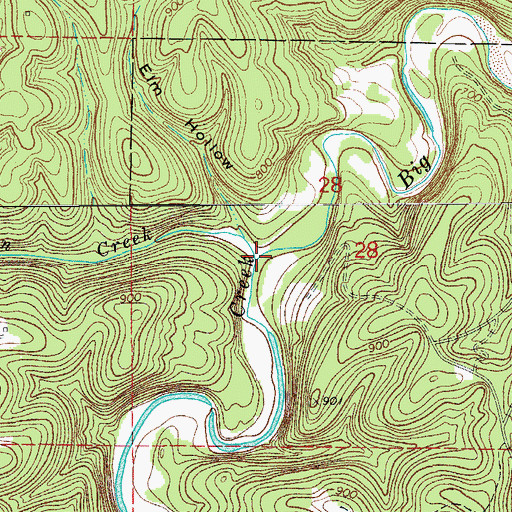 Topographic Map of Bratton Creek, AR