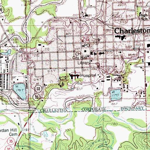 Topographic Map of Tallahatchie General Hospital, MS