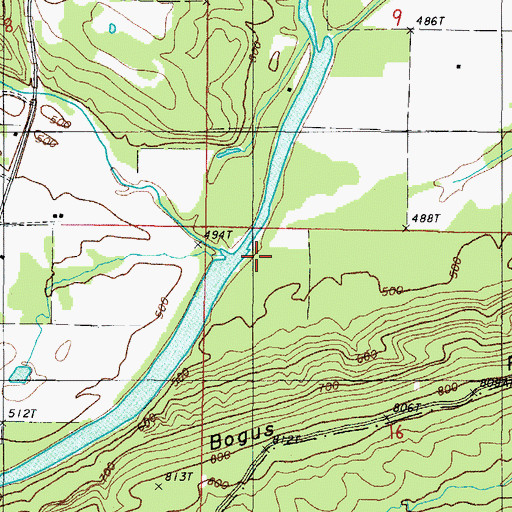 Topographic Map of Brush Creek, AR