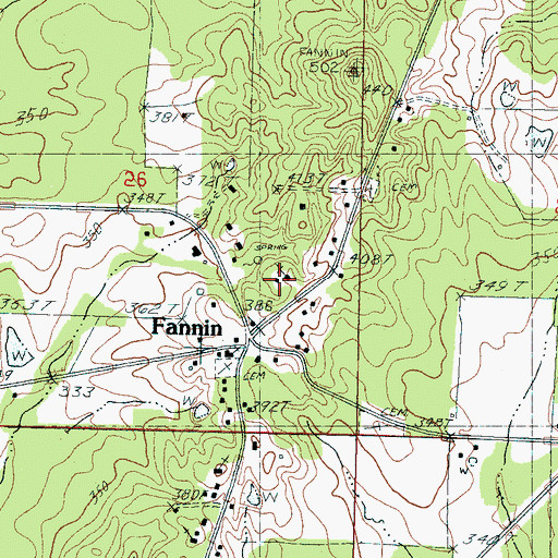 Topographic Map of Fannin Methodist Church, MS