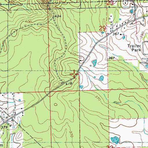 Topographic Map of Sandhill Cemetery, MS
