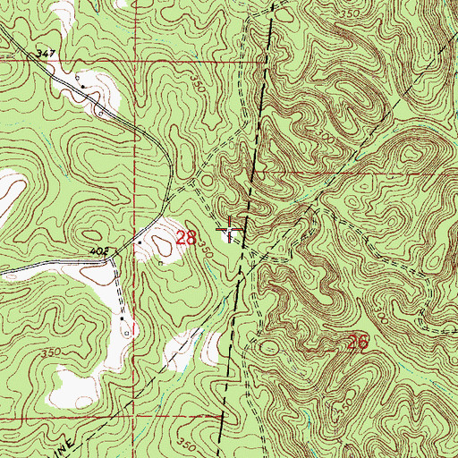 Topographic Map of State Line Methodist Church (historical), MS