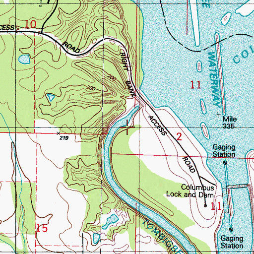 Topographic Map of Peachlands Landing (historical), MS